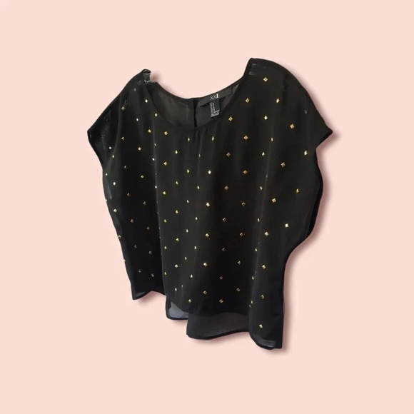 21 crop top size Medium color Blk/gold - Picture 2 of 8